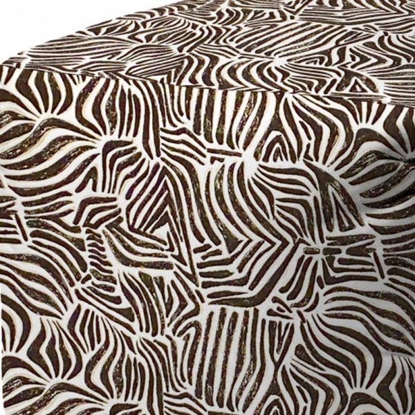 17" Black Polyester Cube Abstract Indoor Outdoor Pouf Ottoman - Image 3