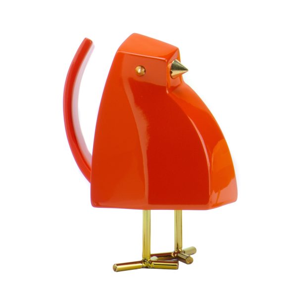 Small Orange and Gold Bird Sculpture - Image 3