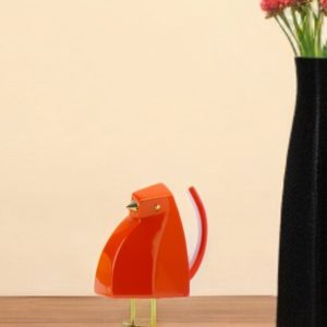 Small Orange and Gold Bird Sculpture