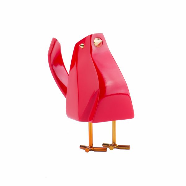 Small Red and Gold Bird Sculpture - Image 2