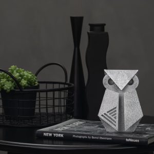 Aluminum Owl Origami Geometric Sculpture