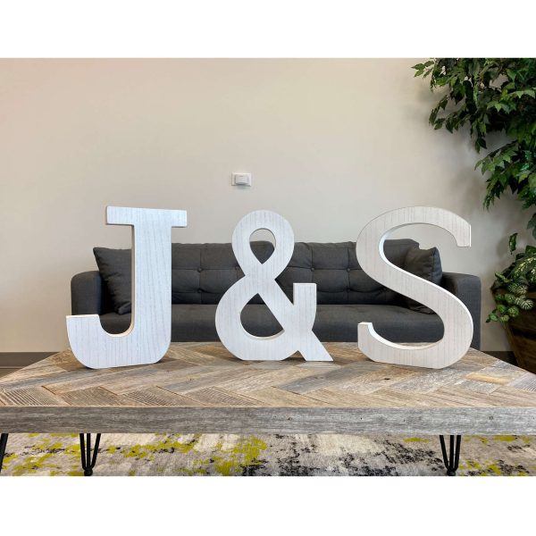 16" Distressed White Wash Wooden Initial Letter Z Sculpture - Image 3