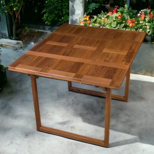 45" Brown Solid Wood Folding Outdoor Side Table