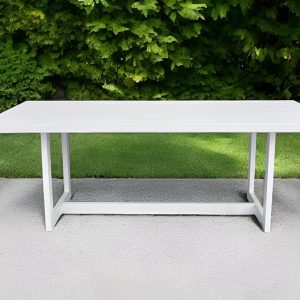 83" White Aluminum Outdoor Dining Table