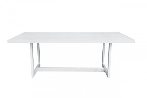 83" White Aluminum Outdoor Dining Table - Image 2