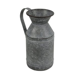 11" Dark Gray Metal Jug Vase