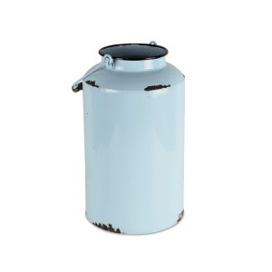 14" Light Blue Metal Jug Vase