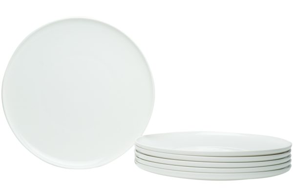 White Six Piece Round Coupe Porcelain Service For Six Dinner Plate Set - Image 3