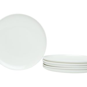 White Six Piece Porcelain Service For Six Salad Plate Set