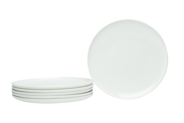 White Six Piece Porcelain Service For Six Salad Plate Set - Image 3