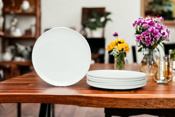 White Six Piece Porcelain Service For Six Salad Plate Set - Image 2