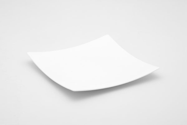 13" White Square Bone China Platter - Image 2