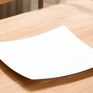 13" White Square Bone China Platter