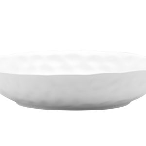 White Six Piece Round Pebbled Porcelain Service For Six Bowl Set