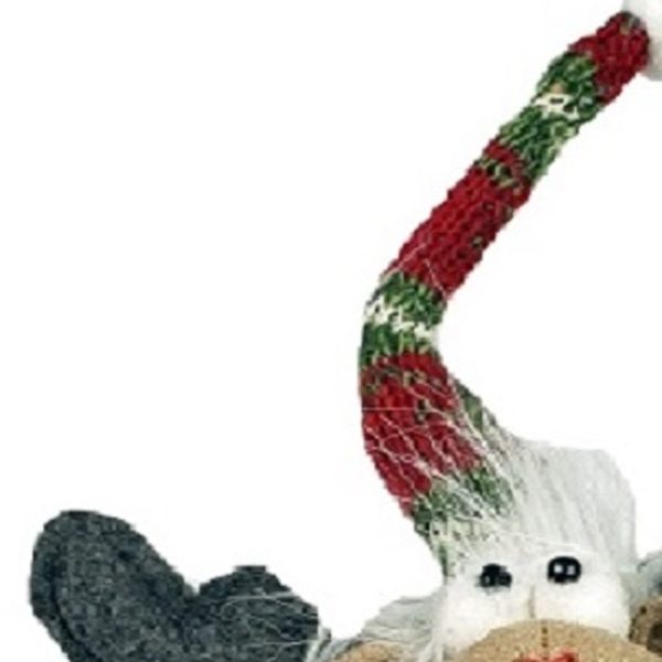 9" Brown And Red  Christmas Moose  Fabric Sculpture - Image 3