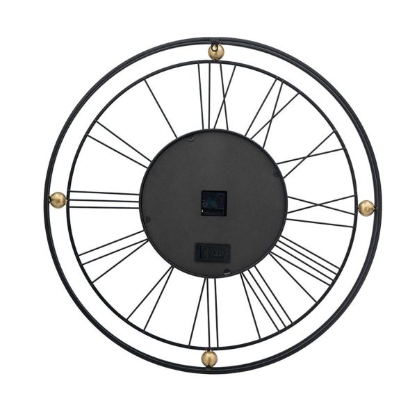 32" Circle Black and Gold Metal and Glass Analog Exposed Gear Wall Clock - Image 3