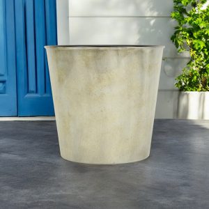 11" Gray Recycled Plastic Indoor Outdoor Round Pot Planter