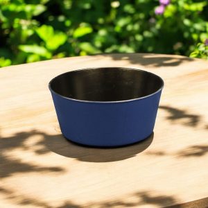 10" Navy Blue Recycled Plastic Indoor Outdoor Round Pot Planter