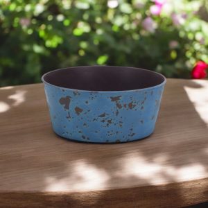 10" Blue Recycled Plastic Indoor Outdoor Round Pot Planter