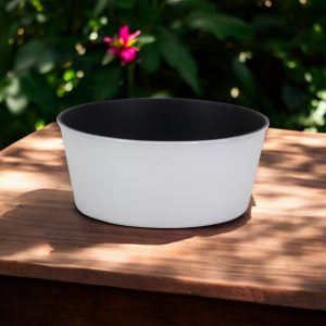 10" White Recycled Plastic Indoor Outdoor Round Pot Planter