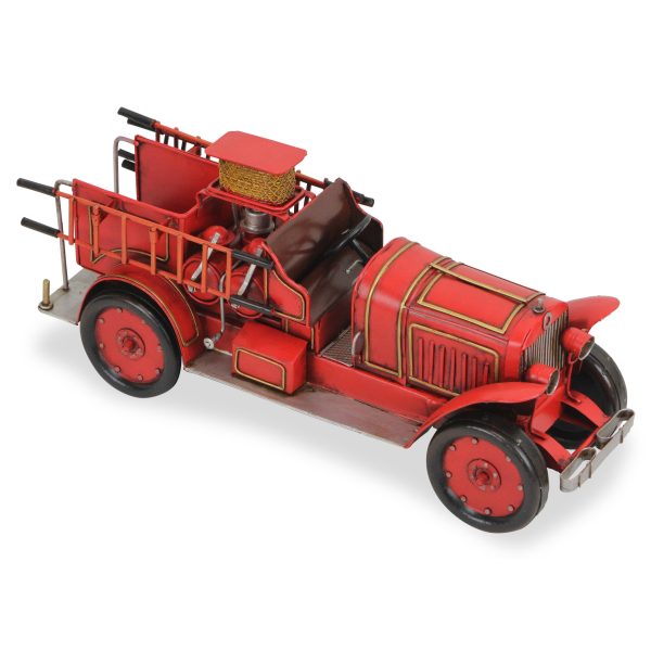 7" Red and Gold Metal Hand Painted 1923 style fire truck Model Car - Image 2