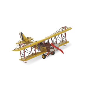 4" Yellow and Red Metal Hand Painted 1918 Yellow Curtiss JN-4 Model Airplane