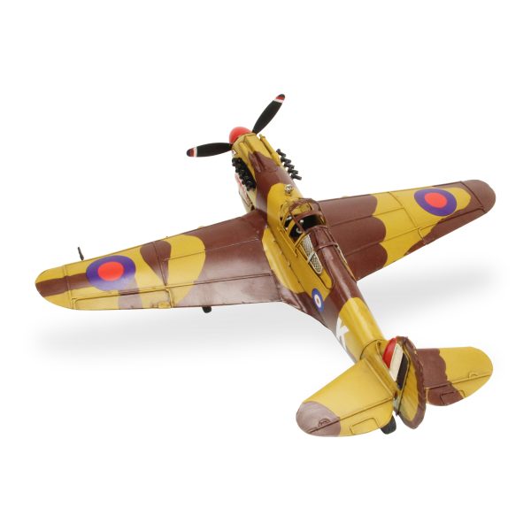 6" Yellow and Brown Metal Hand Painted 1941's P-40 Fighter Model Airplane - Image 2