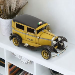 7" Yellow and Black Metal Hand Painted 1931 Yellow Taxi Model Car