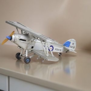 5" Blue and Gray Metal Hand Painted Model Airplane