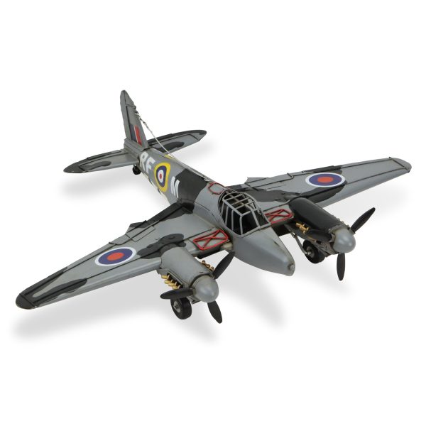 4" Black and Gray Metal Hand Painted Model Airplane - Image 3