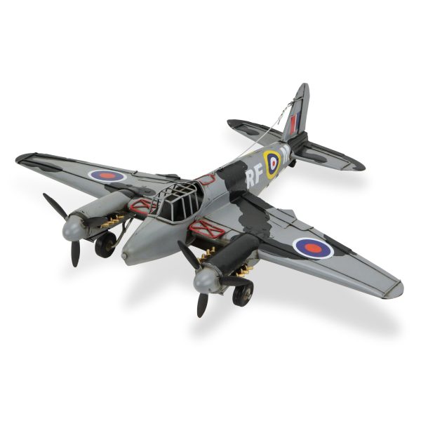 4" Black and Gray Metal Hand Painted Model Airplane - Image 2