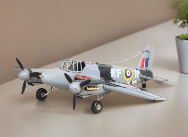 4" Black and Gray Metal Hand Painted Model Airplane