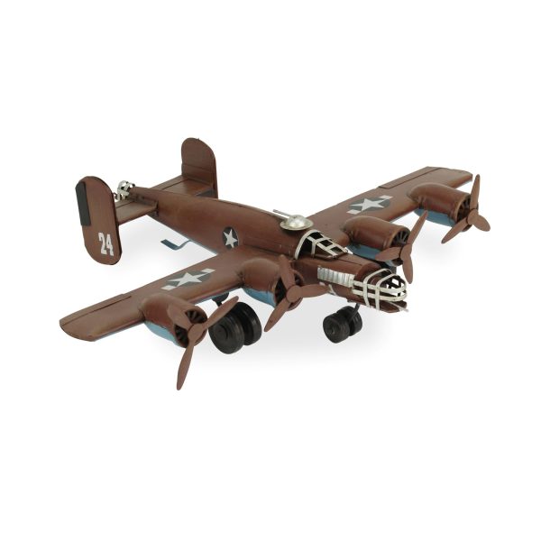 3" Brown and Silver Metal Hand Painted 1941 "B-24" Liberator Model Airplane - Image 3