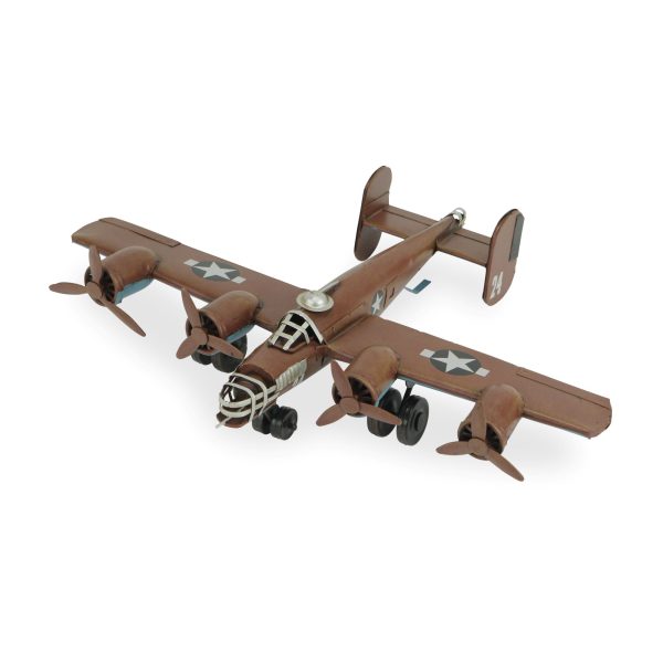 3" Brown and Silver Metal Hand Painted 1941 "B-24" Liberator Model Airplane - Image 2