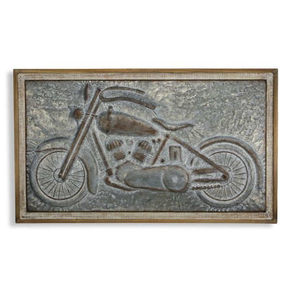 23" X 39" Gray and Brown Wood and Metal Wall Decor - Image 2