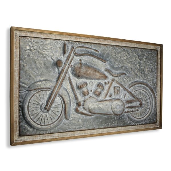 23" X 39" Gray and Brown Wood and Metal Wall Decor - Image 3