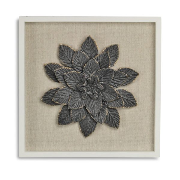 12" X 13" Black And Gold Flower Wood and Metal Wall Decor - Image 3