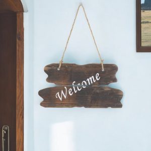 6" X 12" Brown Welcome Wood Wall Decor