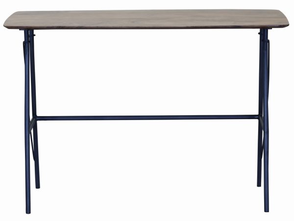 44" Brown and Black Solid Wood Writing Desk - Image 2