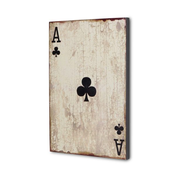 24" X 15" Off White Ace of Clubs Wood Wall Decor - Image 2