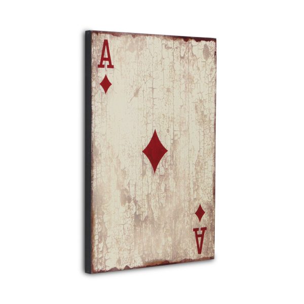 24" X 15" Off White Ace Of Diamonds Wood Wall Decor - Image 3