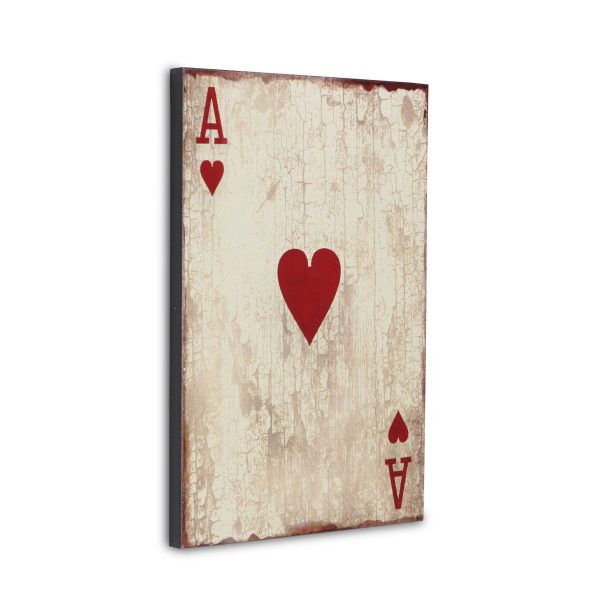 24" X 15" Off White Ace Of Hearts Wood Wall Decor - Image 3