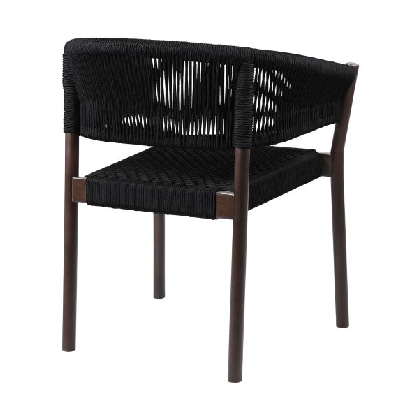 Set of Two 26" Black Solid Wood Outdoor Dining Chair - Image 3