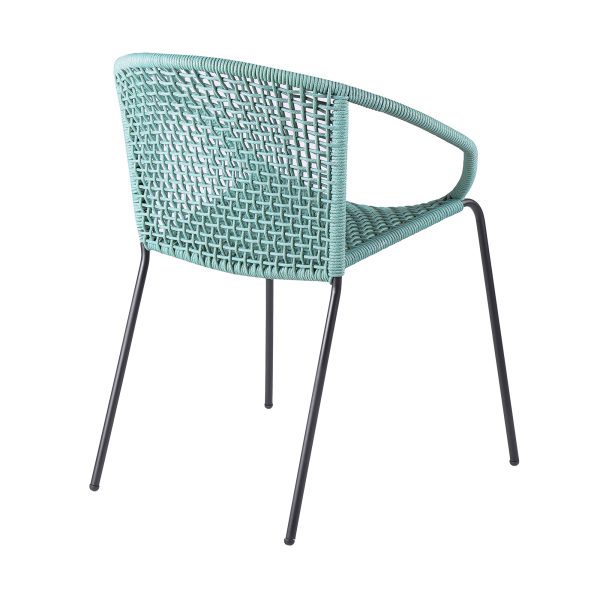 Set of Two 25" Green Metal Outdoor Dining Chair - Image 2