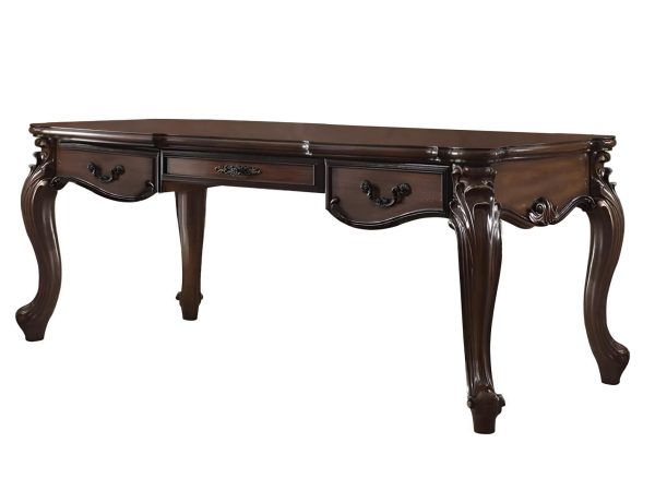 72" Dark Brown Wood Executive Desk With Three Drawers - Image 2