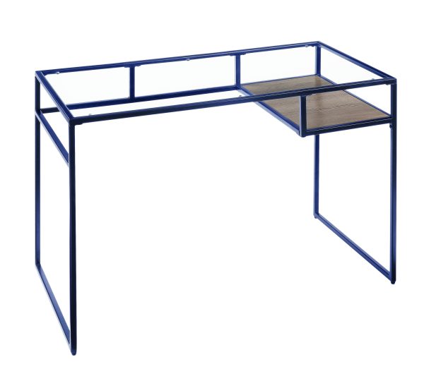 48" Clear and Blue Glass Writing Desk - Image 2