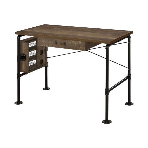 39" Brown and Black Writing Desk - Image 3