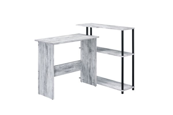 39" Antiqued White L Shape Writing Desk - Image 3