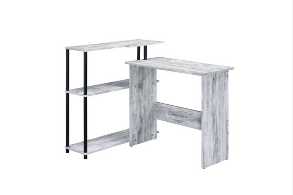 39" Antiqued White L Shape Writing Desk - Image 2