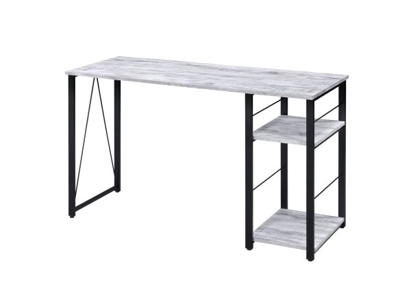 47" Antiqued White and Black Writing Desk - Image 3